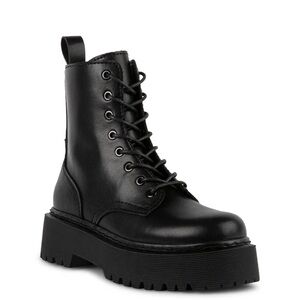 Jeffery Campbell Betty Black Vegan Leather Combat Boots